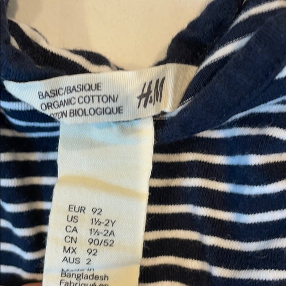 H&M blue striped dress w glitter heart - Picture 3 of 4